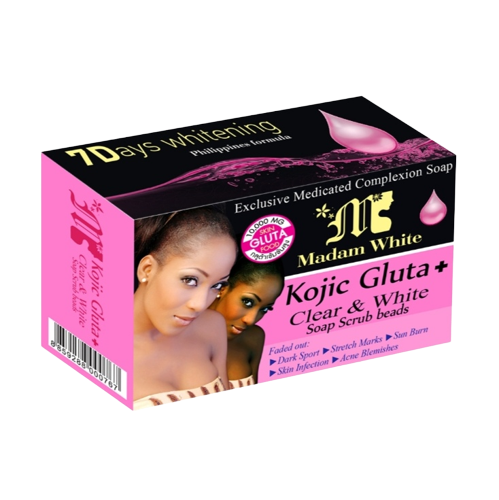 Kojic Gluta Clear & White Soap Scrub Beads White Skin Smooth and Aura